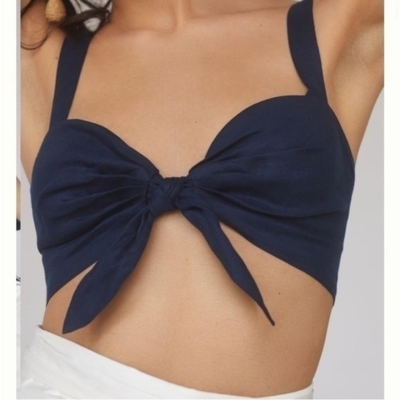 Anthropologie Tie-Front Bra Top sz S black - Picture 2 of 8